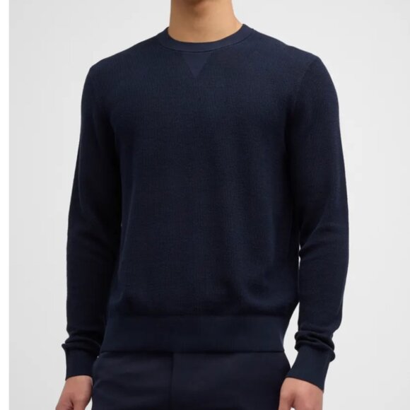 Theory Myhlo Breach Crewneck Sweater Navy Size M - Picture 1 of 10